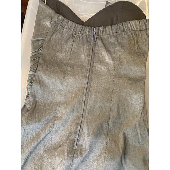(E-118) Leyva’s straple womens dress size M run small silver color - Picture 7 of 7